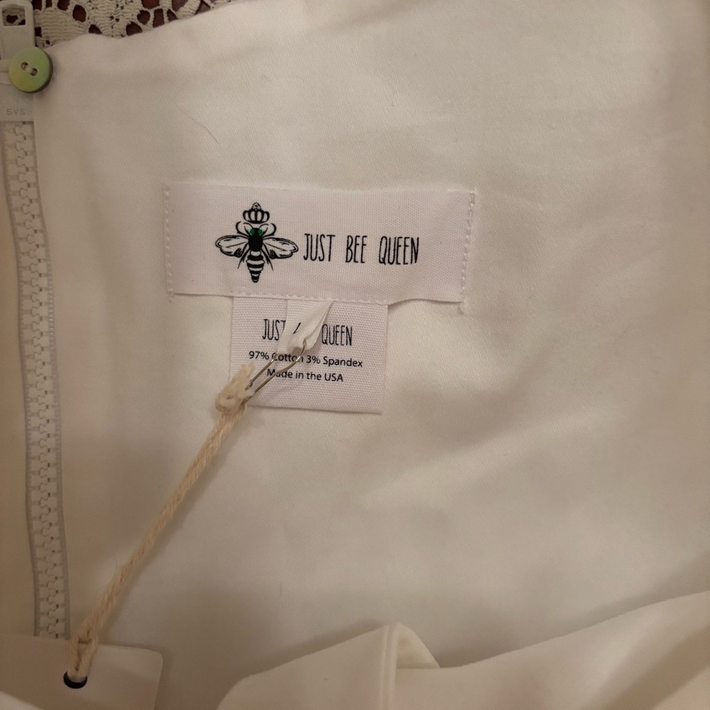 NWT just bee queen white strapless top size large - Picture 2 of 5